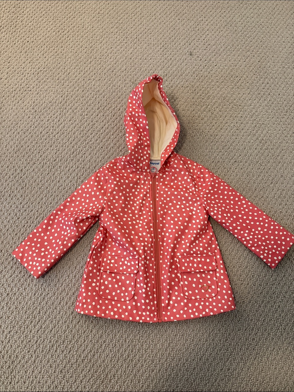 Mayoral Girls' Pink Polka Dot Hooded Raincoat